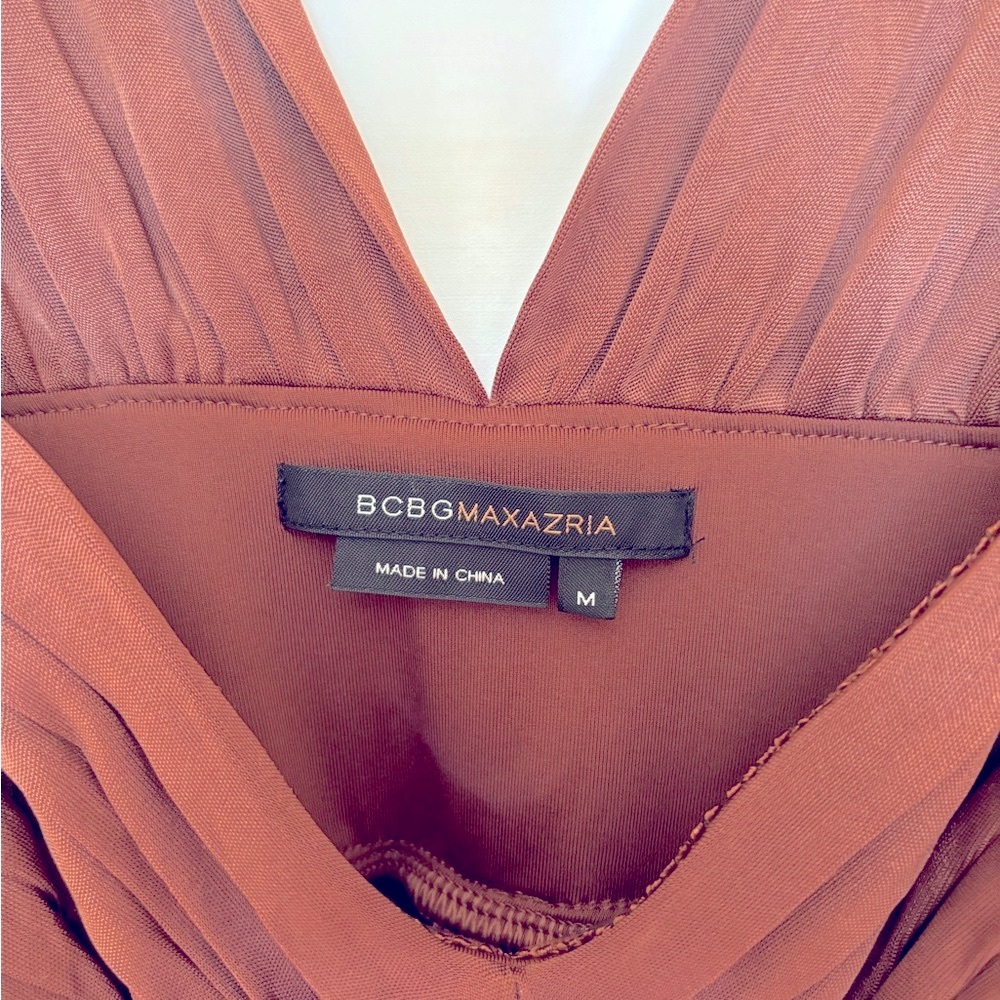 NWOT Very Beautiful BCBGMAXAZRIA Brown Flowy Dress Size Médium - Picture 4 of 7